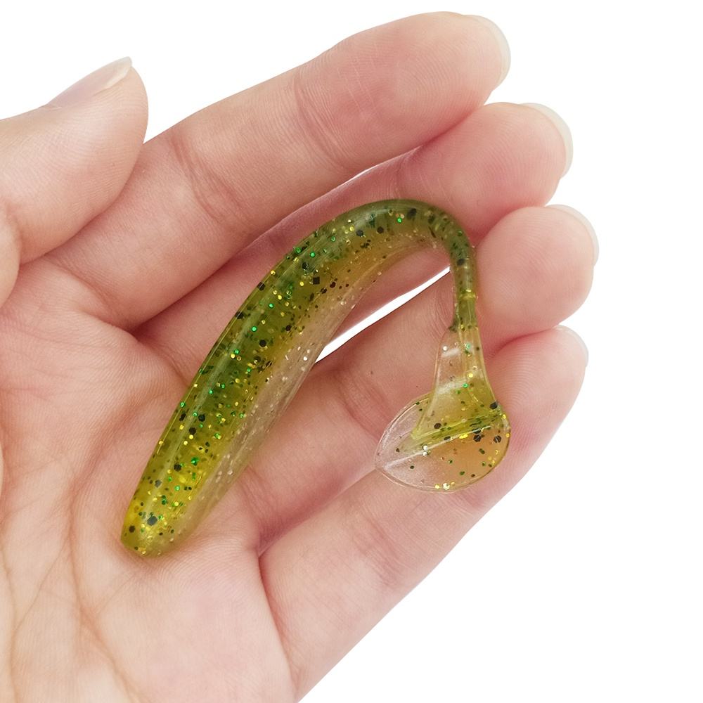 NewBility Soft Lures 75mm 95mm Shad Double Color Silicone Bait T Tail Wobblers